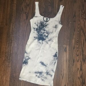SHEIN Black and White Tie-Dye Mini Dress